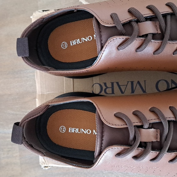 Bruno Marc Smart Casual Oxford Style Sneakers - Brown/Black - Size: Men 12 - Picture 3 of 10
